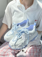 Net Celebrity Street Shooting Tianshui Blue Sneakers