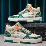 Classic White High Tops - Men's Casual Sneakers, Versatile Summer Shoes Free Shipping Breathable Height Increasing Massage
