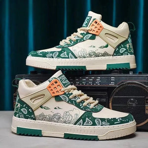 Classic White High Tops - Men's Casual Sneakers, Versatile Summer Shoes Free Shipping Breathable Height Increasing Massage