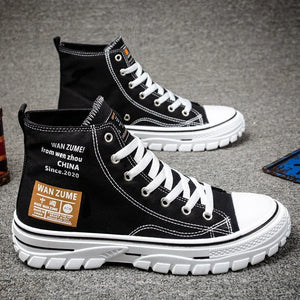Women Men High Top Sneakers  Fashion Breathable Comfortable Sport Korean Classic Vulcanized Casual Canvas Platform Shoes