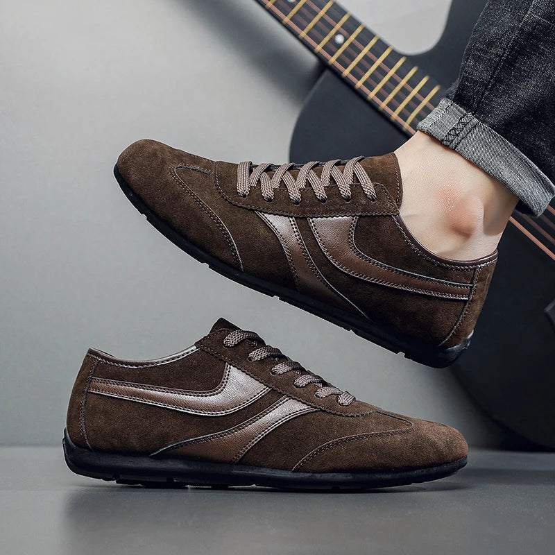 Fashion Men's Casual Sneakers Comfortable Non-slip Male Walking Running Shoes Breathable Lightweight Slip-on Suede Casual Shoes
