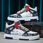 Classic White High Tops - Men's Casual Sneakers, Versatile Summer Shoes Free Shipping Breathable Height Increasing Massage