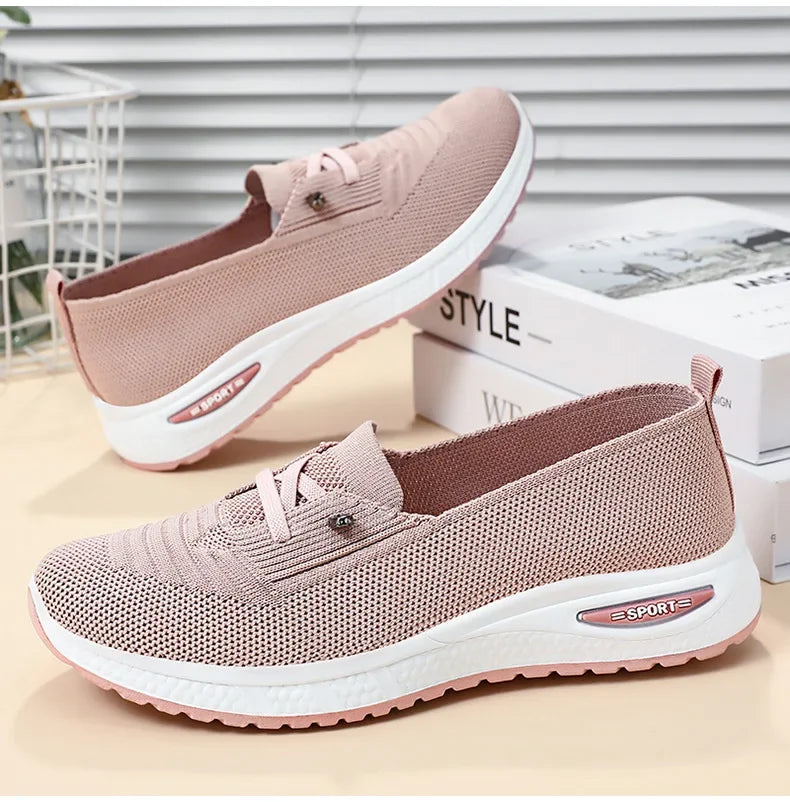 Women's Shoes 2025 Casual Sneakers Breathable Chunky Sole Pink Free Shipping