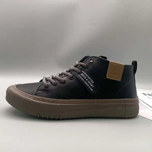High-Top Men's Leather oes Comfortable Breathable Spor Casual Sneakers Mid-Top Board oes Trendy Brand High Sensation