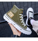 Women Men High Top Sneakers  Fashion Breathable Comfortable Sport Korean Classic Vulcanized Casual Canvas Platform Shoes