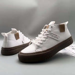 High-Top Men's Leather oes Comfortable Breathable Spor Casual Sneakers Mid-Top Board oes Trendy Brand High Sensation