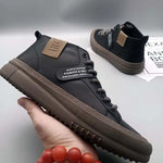 High-Top Men's Leather oes Comfortable Breathable Spor Casual Sneakers Mid-Top Board oes Trendy Brand High Sensation