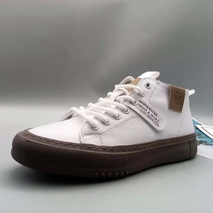 High-Top Men's Leather oes Comfortable Breathable Spor Casual Sneakers Mid-Top Board oes Trendy Brand High Sensation