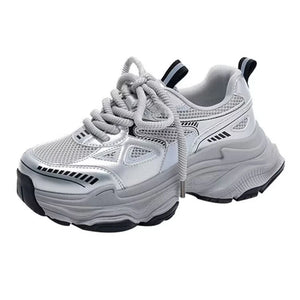 Dad sneakers for women, new spring and summer 2025 models, thick soles, height-increasing, mesh breathable, sports casual shoes
