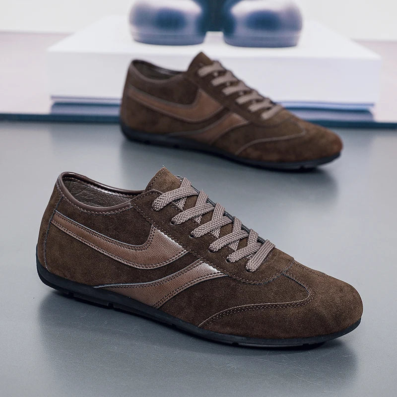 Fashion Men's Casual Sneakers Comfortable Non-slip Male Walking Running Shoes Breathable Lightweight Slip-on Suede Casual Shoes