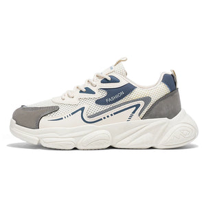 2025 Sporty Style Men's Casual Sneakers Fashion Breathable Mesh Tennis Sports Running Elastic Vulcanized Shoes Comfortable Cosy