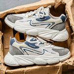 2025 Sporty Style Men's Casual Sneakers Fashion Breathable Mesh Tennis Sports Running Elastic Vulcanized Shoes Comfortable Cosy