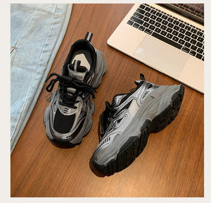 Dad sneakers for women, new spring and summer 2025 models, thick soles, height-increasing, mesh breathable, sports casual shoes