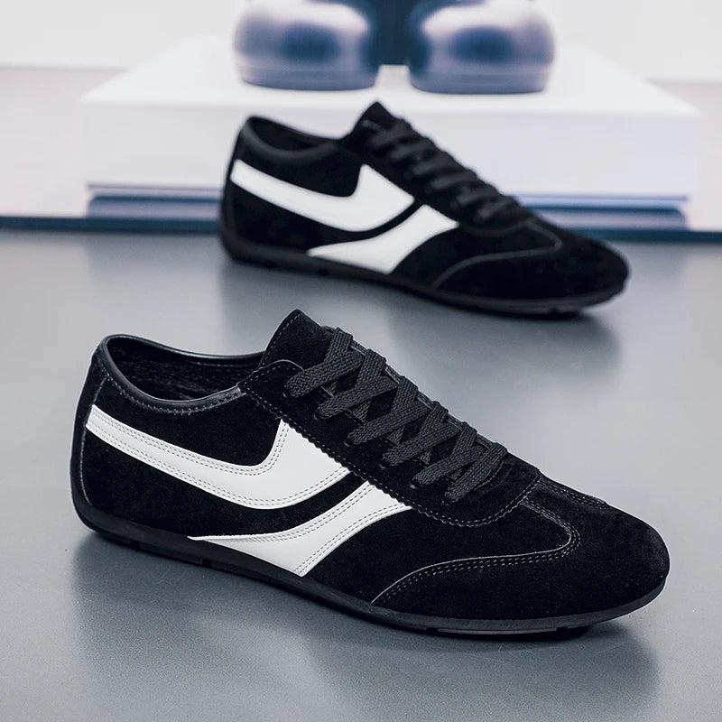 Fashion Men's Casual Sneakers Comfortable Non-slip Male Walking Running Shoes Breathable Lightweight Slip-on Suede Casual Shoes