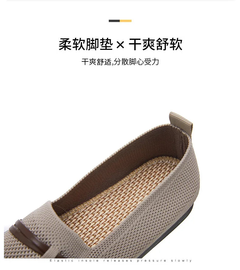 2025 Slip-On Casual Shoes for Women Soft Sole Spring New Style Walking Flats Ladies Leisure Comfortable Shoes Mom Sneakers