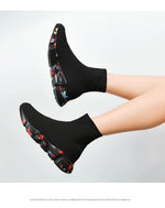 Classic Black High Top Sneakers Men Women Lightweight Socks Couple Casual Sneakers Knit Breathable Slip-on Men's Running Shoes