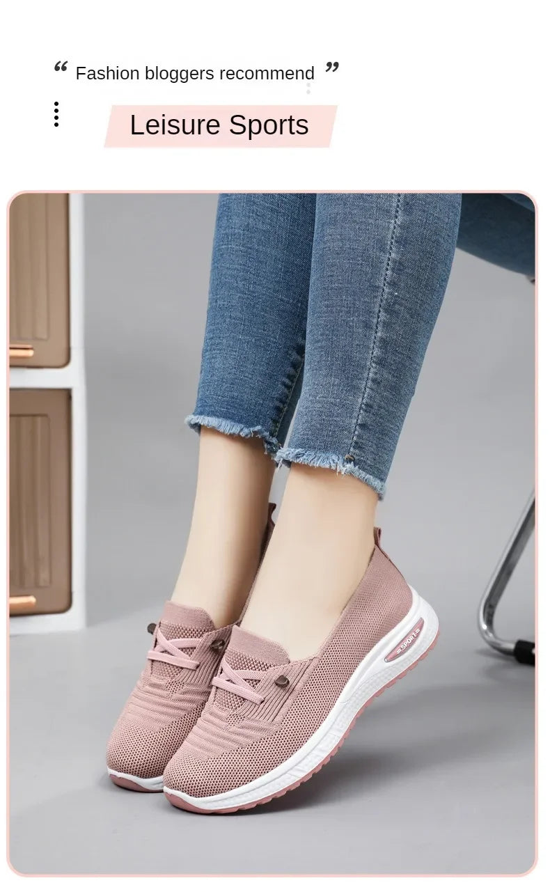 Women's Shoes 2025 Casual Sneakers Breathable Chunky Sole Pink Free Shipping