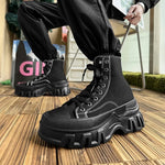 Classics Men's Shoes 2025 Fashion High Top Canvas Sneakers Platform Casual Shoes Man Lace-up Flats Men Non-slip Vulcanize Shoes