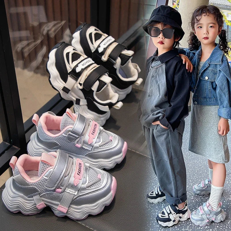 Kids Sneakers Soft Sole Breathable Children Running Shoes Non-slip Trendy 2025 New Students Sports Shoes Comfort for Boys Girls