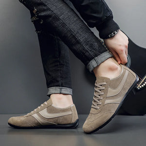 Fashion Men's Casual Sneakers Comfortable Non-slip Male Walking Running Shoes Breathable Lightweight Slip-on Suede Casual Shoes