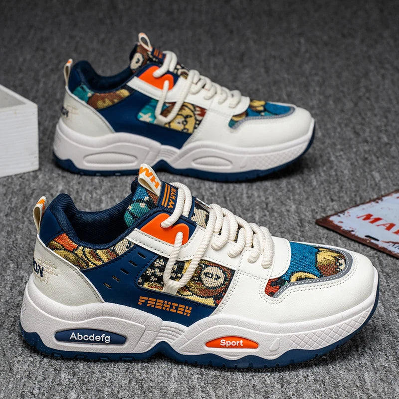 Mens Sneakers Thick Sole Anti Skid Wear-resistant 2025New Men's Casual Spring Shoes Breathable Man Footwear Fashion Comfortable