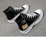 Women Men High Top Sneakers  Fashion Breathable Comfortable Sport Korean Classic Vulcanized Casual Canvas Platform Shoes