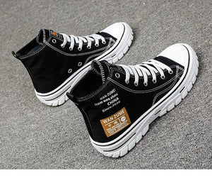 Women Men High Top Sneakers  Fashion Breathable Comfortable Sport Korean Classic Vulcanized Casual Canvas Platform Shoes