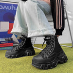 Classics Men's Shoes 2025 Fashion High Top Canvas Sneakers Platform Casual Shoes Man Lace-up Flats Men Non-slip Vulcanize Shoes