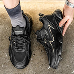 2025 Sporty Style Men's Casual Sneakers Fashion Breathable Mesh Tennis Sports Running Elastic Vulcanized Shoes Comfortable Cosy