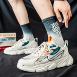 2025 Sporty Style Men's Casual Sneakers Fashion Breathable Mesh Tennis Sports Running Elastic Vulcanized Shoes Comfortable Cosy