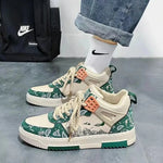 Classic White High Tops - Men's Casual Sneakers, Versatile Summer Shoes Free Shipping Breathable Height Increasing Massage