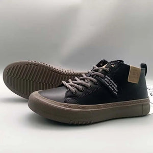 High-Top Men's Leather oes Comfortable Breathable Spor Casual Sneakers Mid-Top Board oes Trendy Brand High Sensation