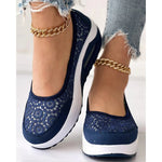 2025 Casual Contrast Lace Slip-on Sneakers Women Spring Autumn Round Toe Sports Running Shoes Femme Going Out Korean Style