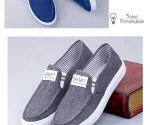 2025 Men Casual Shoes Slip on Canvas Fashion Sneakers Breathable Summer Walking Loafers Non Slip Comfortable Youth Skate Flats