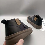 High-Top Men's Leather oes Comfortable Breathable Spor Casual Sneakers Mid-Top Board oes Trendy Brand High Sensation