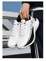 Designed Sneakers Shoes For Men Casual Sports Running Shoes Comfortable Breathable Light Shock Absorption Outsole Walking White