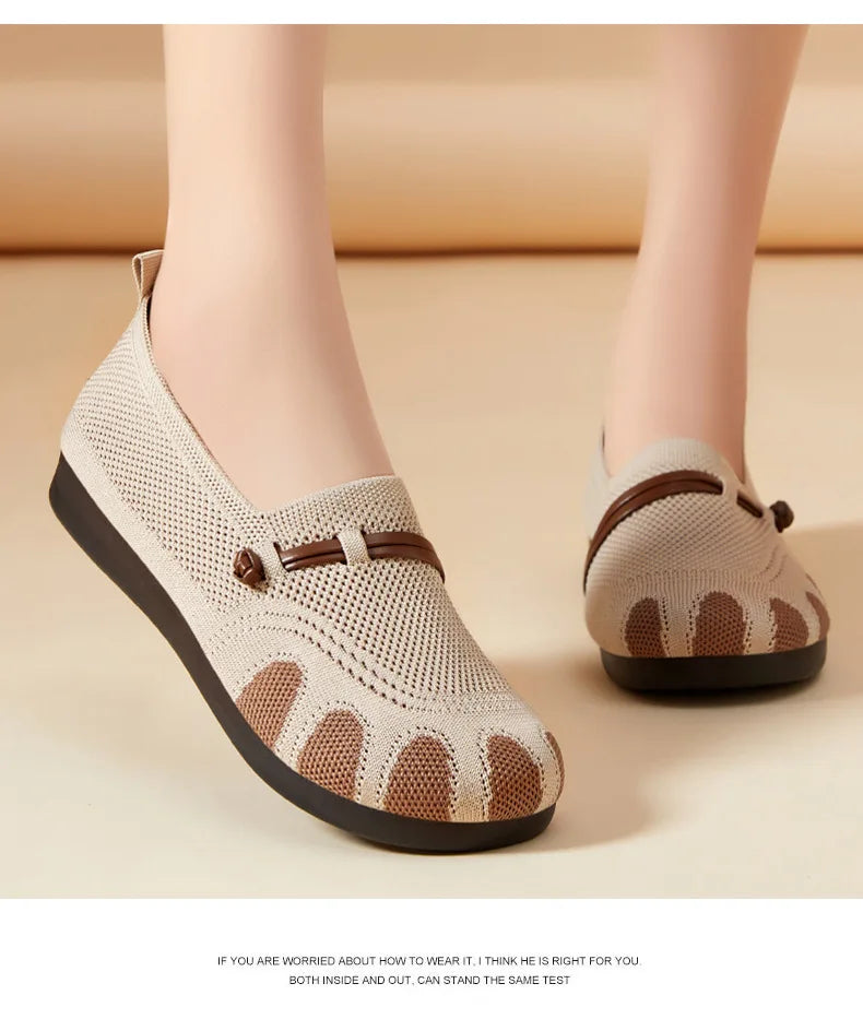 2025 Slip-On Casual Shoes for Women Soft Sole Spring New Style Walking Flats Ladies Leisure Comfortable Shoes Mom Sneakers