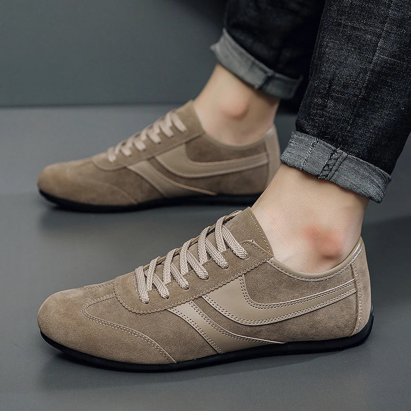 Fashion Men's Casual Sneakers Comfortable Non-slip Male Walking Running Shoes Breathable Lightweight Slip-on Suede Casual Shoes