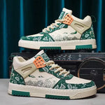 Classic White High Tops - Men's Casual Sneakers, Versatile Summer Shoes Free Shipping Breathable Height Increasing Massage
