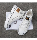 Women Men High Top Sneakers  Fashion Breathable Comfortable Sport Korean Classic Vulcanized Casual Canvas Platform Shoes