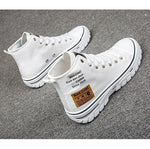 Women Men High Top Sneakers  Fashion Breathable Comfortable Sport Korean Classic Vulcanized Casual Canvas Platform Shoes