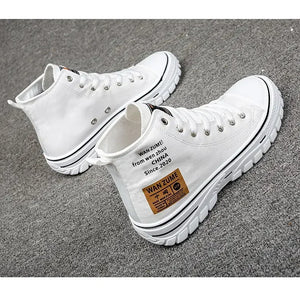 Women Men High Top Sneakers  Fashion Breathable Comfortable Sport Korean Classic Vulcanized Casual Canvas Platform Shoes