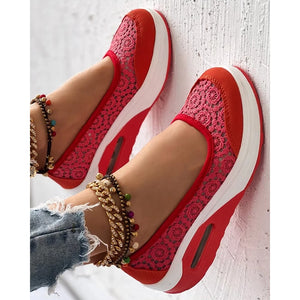 2025 Casual Contrast Lace Slip-on Sneakers Women Spring Autumn Round Toe Sports Running Shoes Femme Going Out Korean Style
