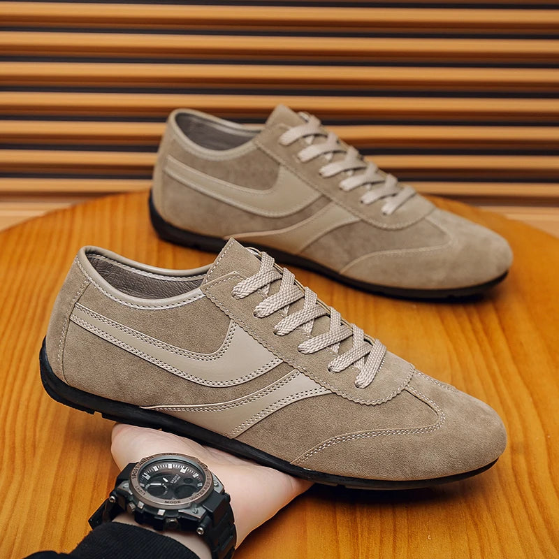 Fashion Men's Casual Sneakers Comfortable Non-slip Male Walking Running Shoes Breathable Lightweight Slip-on Suede Casual Shoes
