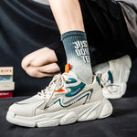 2025 Sporty Style Men's Casual Sneakers Fashion Breathable Mesh Tennis Sports Running Elastic Vulcanized Shoes Comfortable Cosy