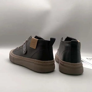 High-Top Men's Leather oes Comfortable Breathable Spor Casual Sneakers Mid-Top Board oes Trendy Brand High Sensation
