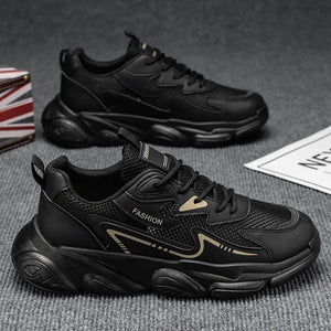 2025 Sporty Style Men's Casual Sneakers Fashion Breathable Mesh Tennis Sports Running Elastic Vulcanized Shoes Comfortable Cosy