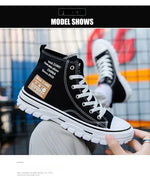 Women Men High Top Sneakers  Fashion Breathable Comfortable Sport Korean Classic Vulcanized Casual Canvas Platform Shoes