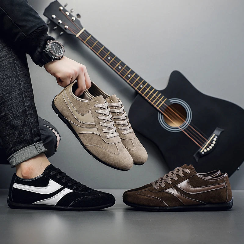 Fashion Men's Casual Sneakers Comfortable Non-slip Male Walking Running Shoes Breathable Lightweight Slip-on Suede Casual Shoes