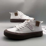 High-Top Men's Leather oes Comfortable Breathable Spor Casual Sneakers Mid-Top Board oes Trendy Brand High Sensation